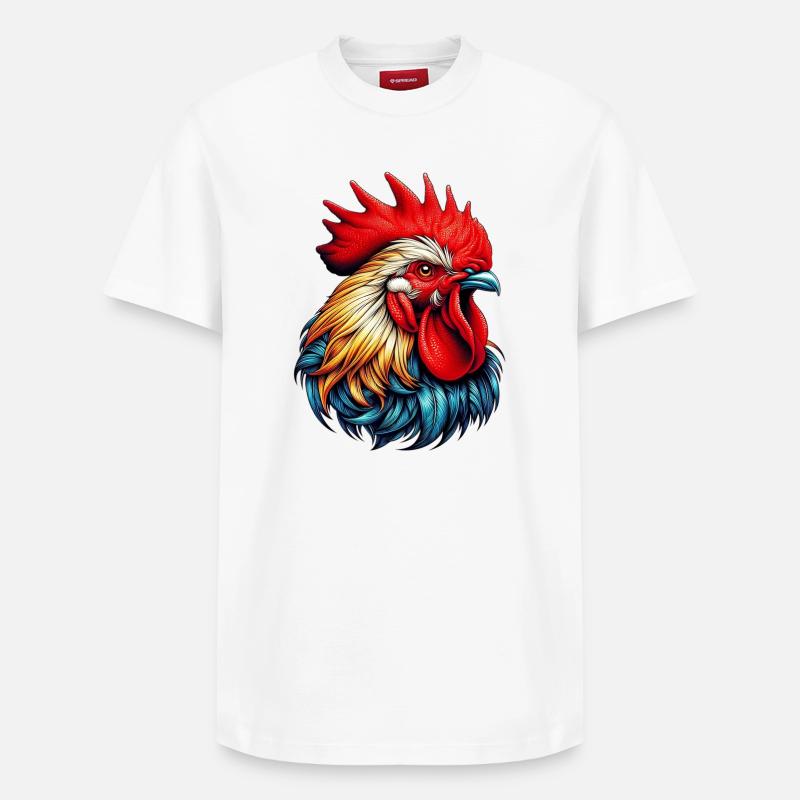 Coq Poule - T-shirt unisexe décontracté en coton Supima – de SPREAD - blanc