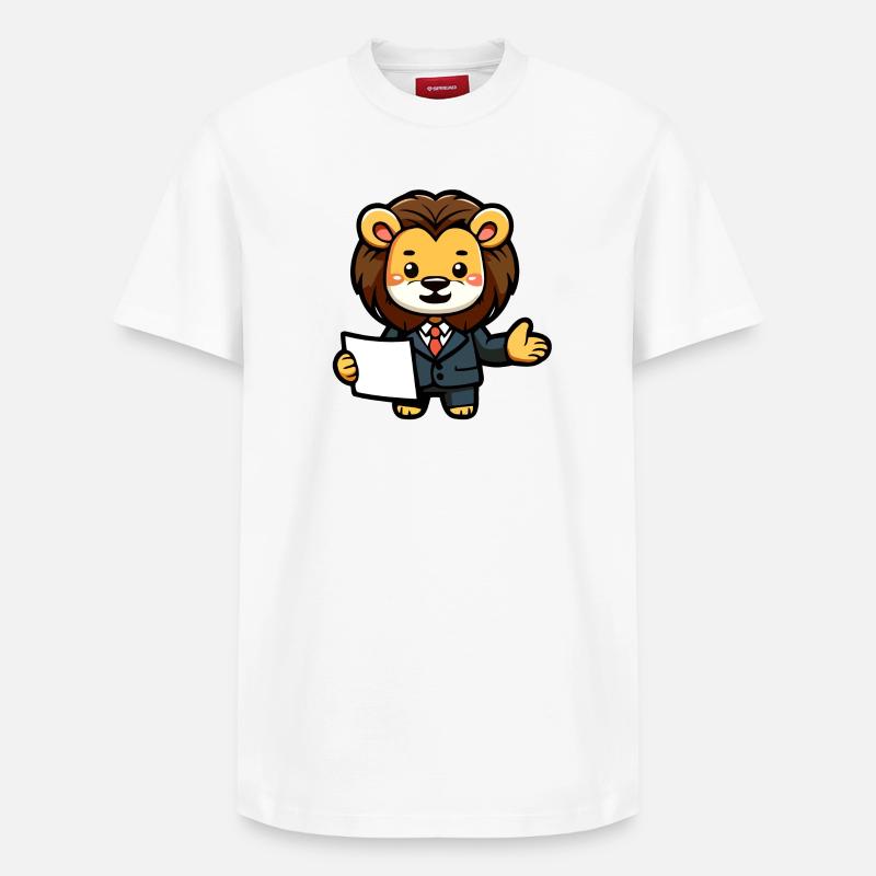 Le Lion de l’entreprise - T-shirt unisexe décontracté en coton Supima – de SPREAD - blanc
