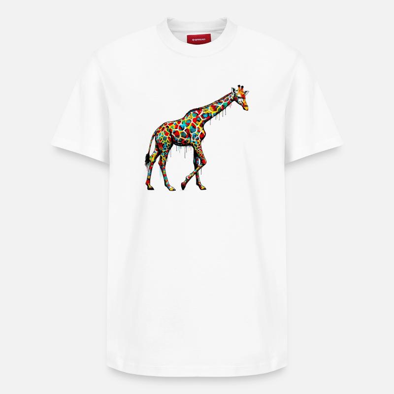 Giraffe - Relaxed Unisex Supima Cotton T-Shirt – von SPREAD - Weiß