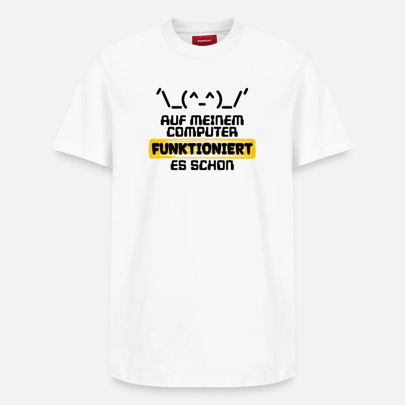 Developer Statement Code Scripting Programmer - Relaxed Unisex Supima Cotton T-Shirt – by SPREAD - white