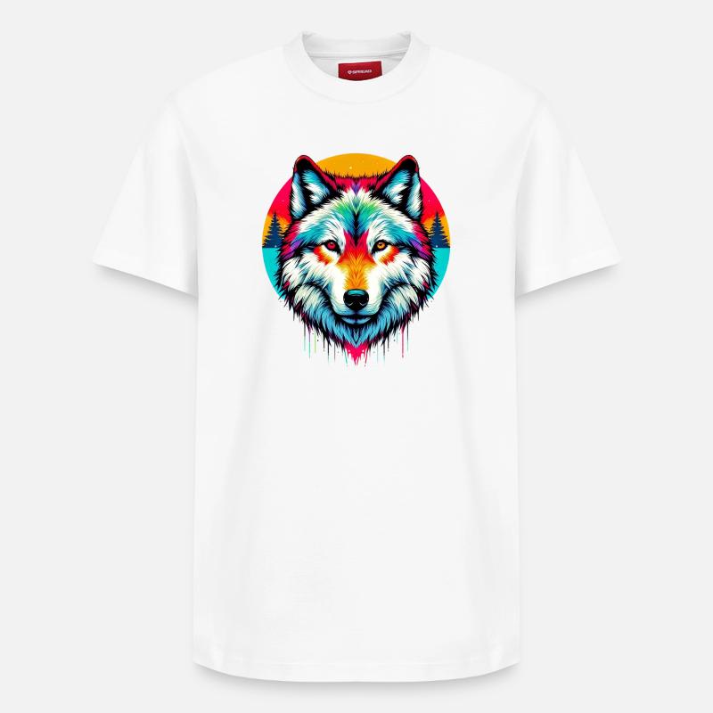 Loup - T-shirt unisexe décontracté en coton Supima – de SPREAD - blanc
