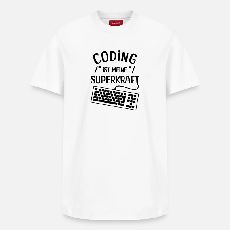 Computer Code Statement Developer Computergeek - Relaxed Unisex Supima Cotton T-Shirt – by SPREAD - white