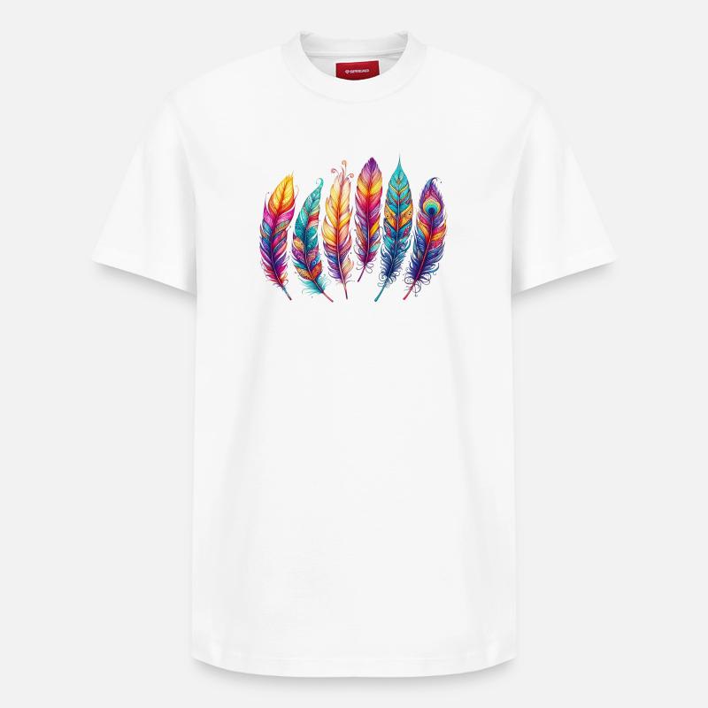 Plume plume stylo stylos - T-shirt unisexe décontracté en coton Supima – de SPREAD - blanc