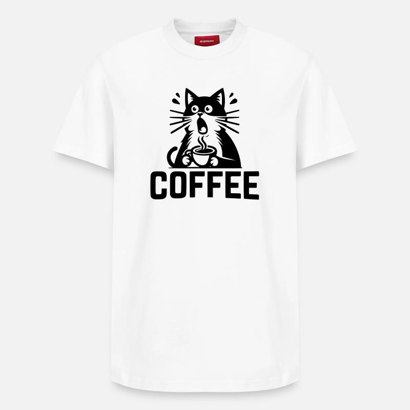Café pour chat - T-shirt unisexe décontracté en coton Supima – de SPREAD - blanc