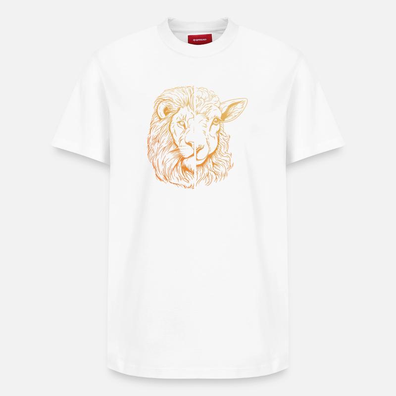 Löwe und Lamm - Relaxed Unisex Supima Cotton T-Shirt – von SPREAD - Weiß