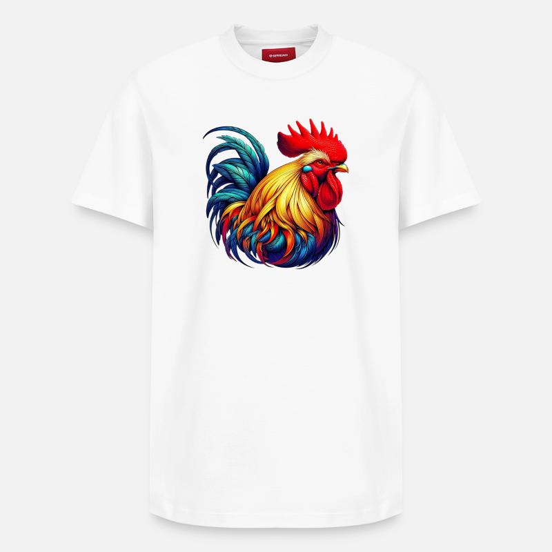 Poule coq - T-shirt unisexe décontracté en coton Supima – de SPREAD - blanc