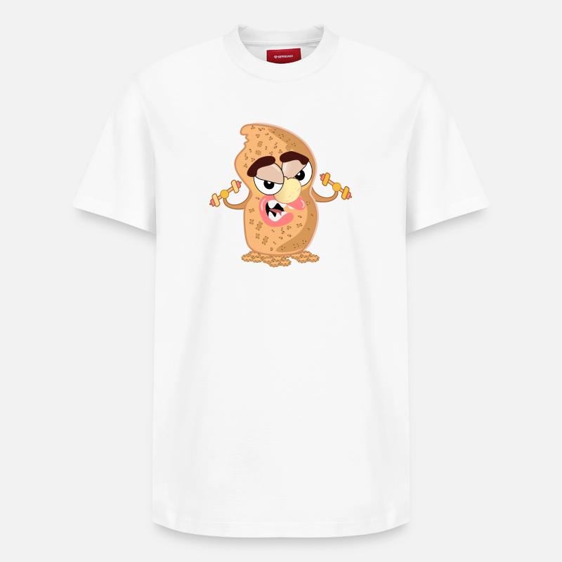 MUSCULATION BICEPS CACAHUÈTES - T-shirt unisexe décontracté en coton Supima – de SPREAD - blanc