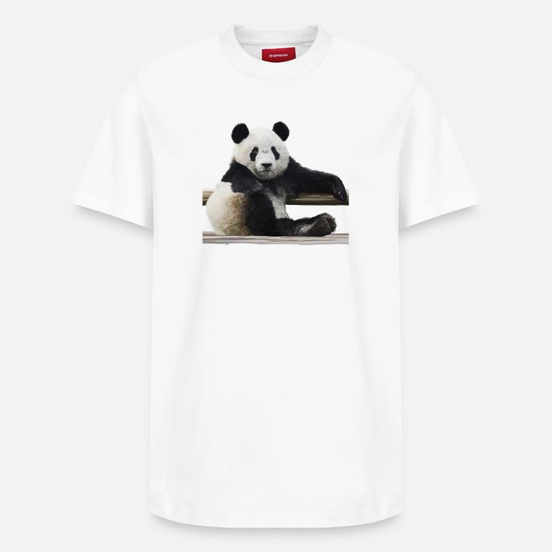 Panda - Relaxed Unisex Supima Cotton T-Shirt – von SPREAD - Weiß