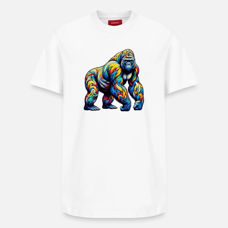 Gorille - T-shirt unisexe décontracté en coton Supima – de SPREAD - blanc