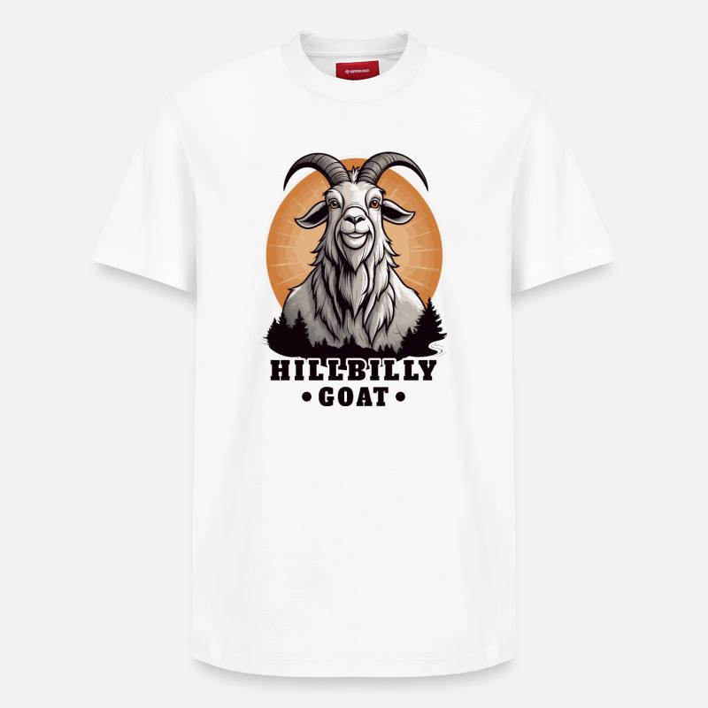 Chèvre Hillbilly billy - T-shirt unisexe décontracté en coton Supima – de SPREAD - blanc