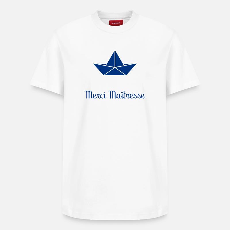 MERCI MAÎTRESSE - T-shirt unisexe décontracté en coton Supima – de SPREAD - blanc