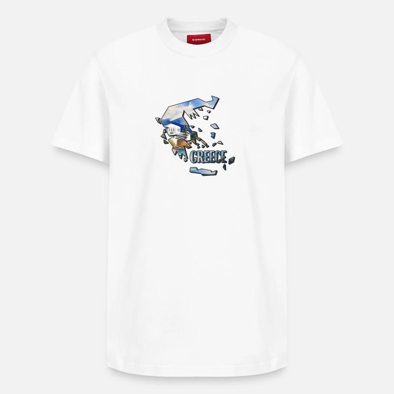 Carte à l’aquarelle Grèce - T-shirt unisexe décontracté en coton Supima – de SPREAD - blanc