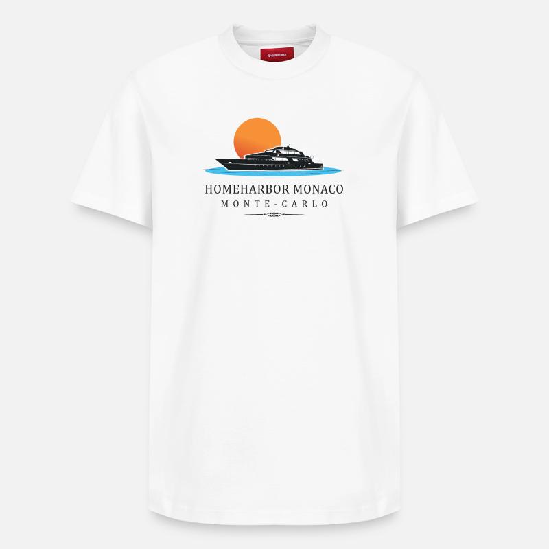 Port d’attache Monaco - T-shirt unisexe décontracté en coton Supima – de SPREAD - blanc