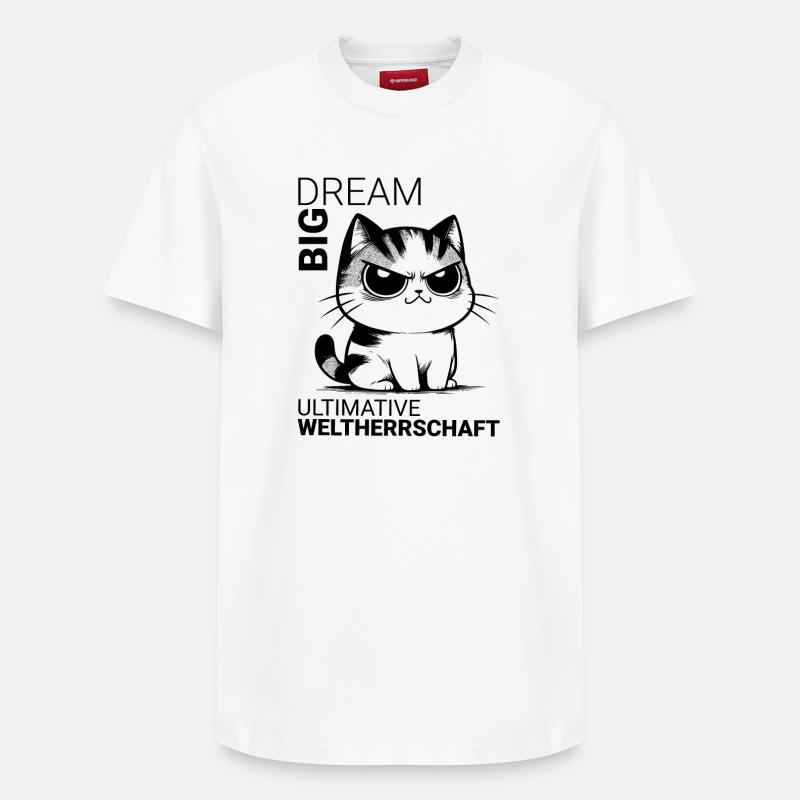 Chaton de domination du monde - T-shirt unisexe décontracté en coton Supima – de SPREAD - blanc