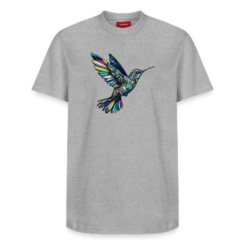 Colibri - T-shirt unisexe décontracté en coton Supima – de SPREAD - blanc - Devant - AI Model Female 172 dark (172cm) & AI Model Male 185 dark (185cm)