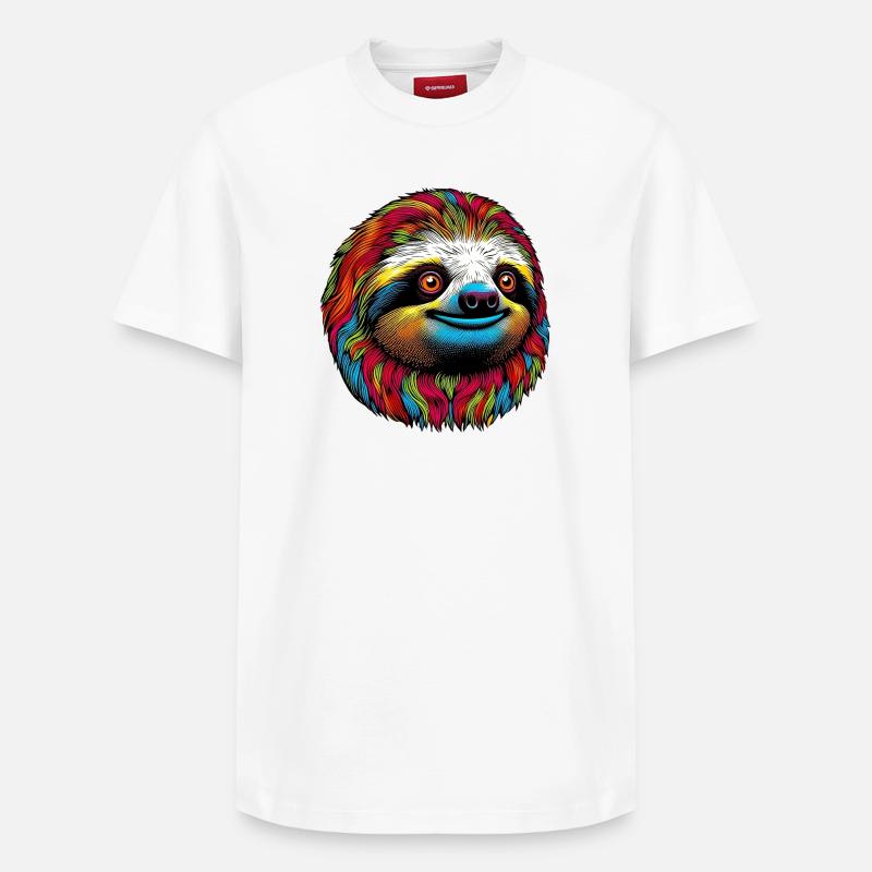 Faultier - Relaxed Unisex Supima Cotton T-Shirt – von SPREAD - Weiß