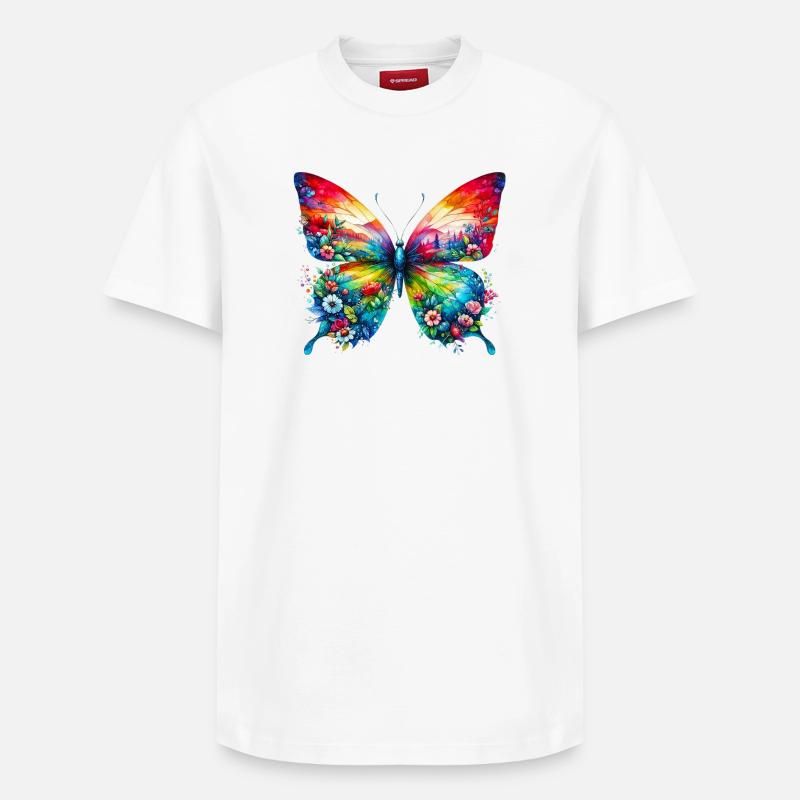 Papillon - T-shirt unisexe décontracté en coton Supima – de SPREAD - blanc