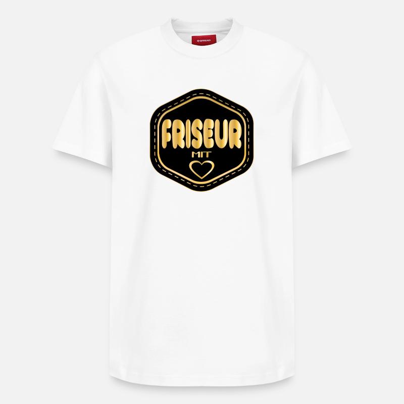 FRISEUR MIT HERZ - Relaxed Unisex Supima Cotton T-Shirt – von SPREAD - Weiß