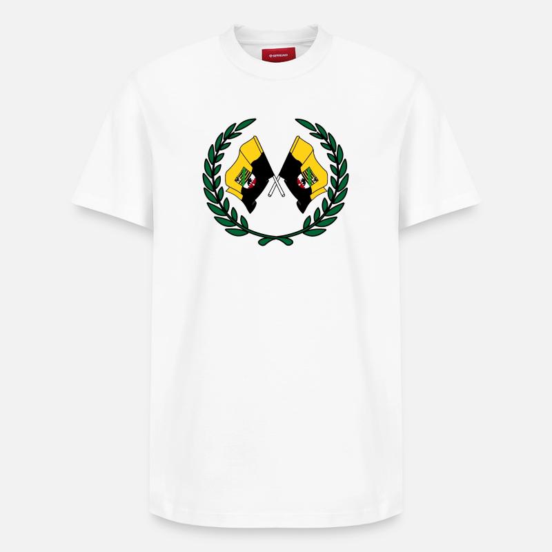 Drapeaux saxe-anhalt couronne de laurier - T-shirt unisexe décontracté en coton Supima – de SPREAD - blanc