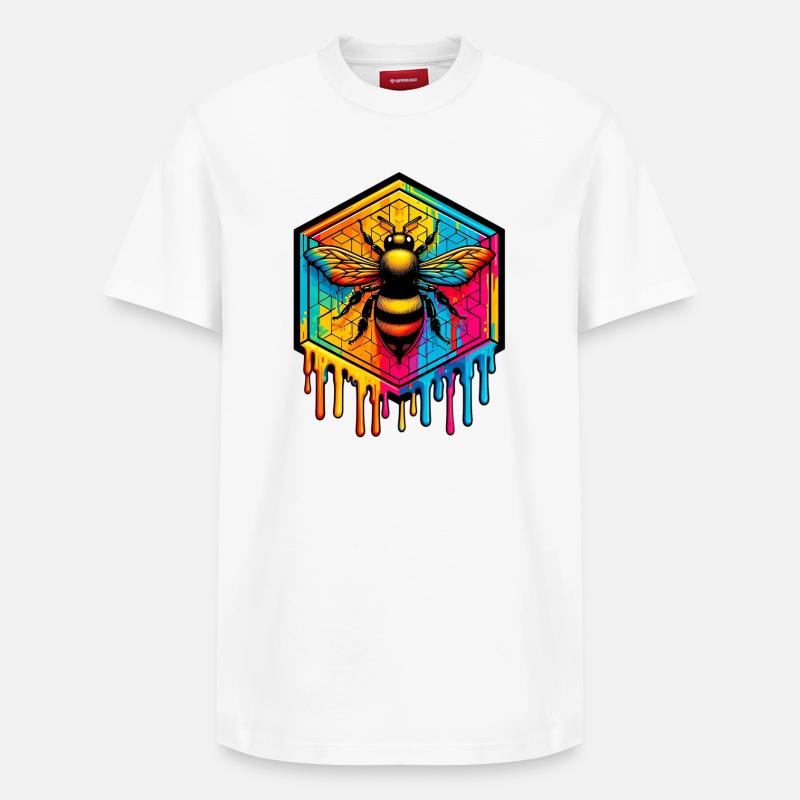 Biene - Relaxed Unisex Supima Cotton T-Shirt – von SPREAD - Weiß