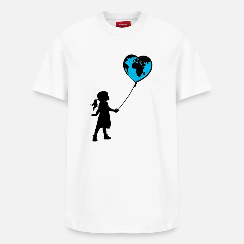 Planète Terre - T-shirt unisexe décontracté en coton Supima – de SPREAD - blanc