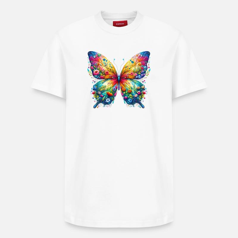 Papillon - T-shirt unisexe décontracté en coton Supima – de SPREAD - blanc