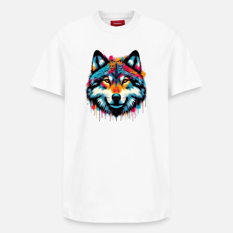 Loup - T-shirt unisexe décontracté en coton Supima – de SPREAD - blanc