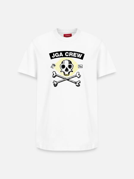 JGA Crew - Skull and Bones - Relaxed Unisex Supima Cotton T-Shirt – von SPREAD - Weiß