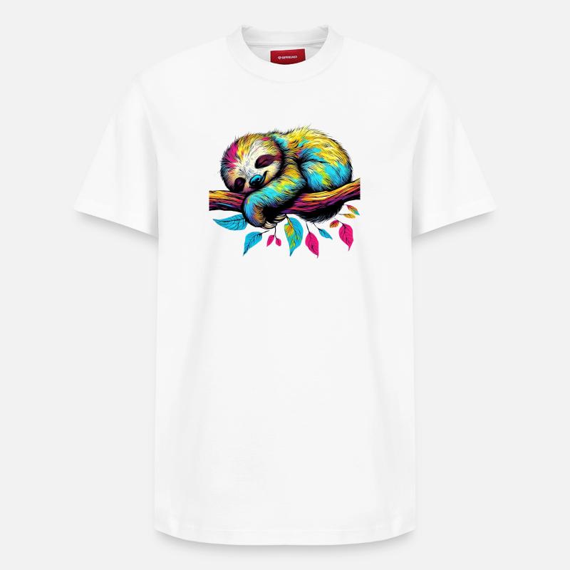 Faultier - Relaxed Unisex Supima Cotton T-Shirt – von SPREAD - Weiß