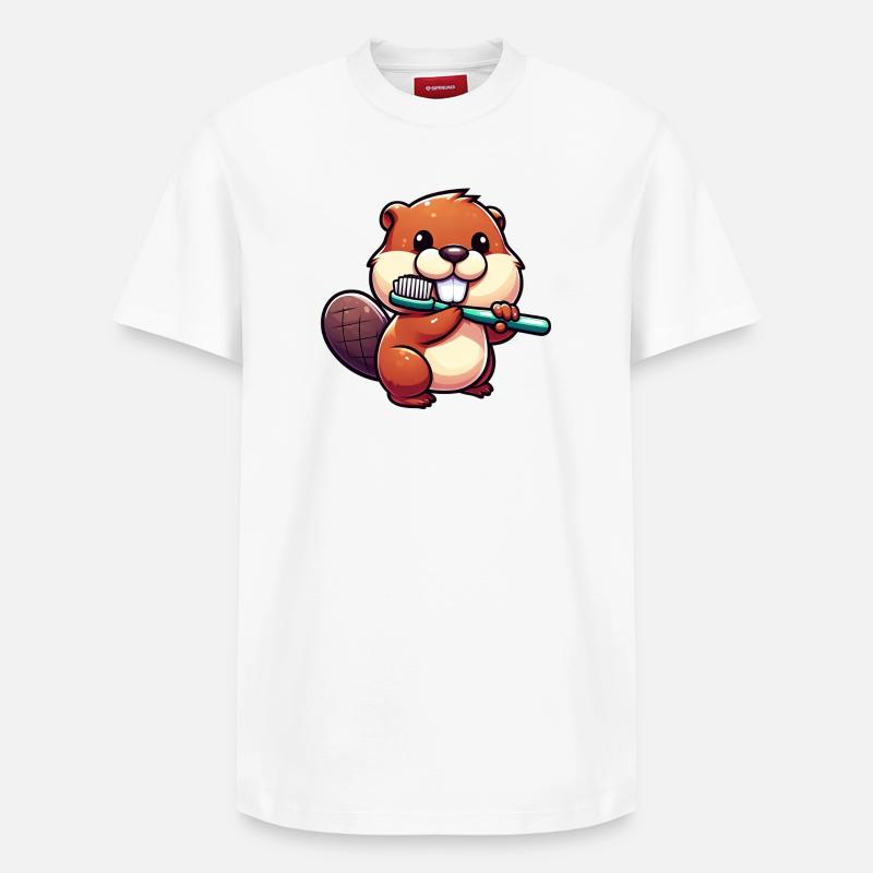 Bieber - Relaxed Unisex Supima Cotton T-Shirt – von SPREAD - Weiß