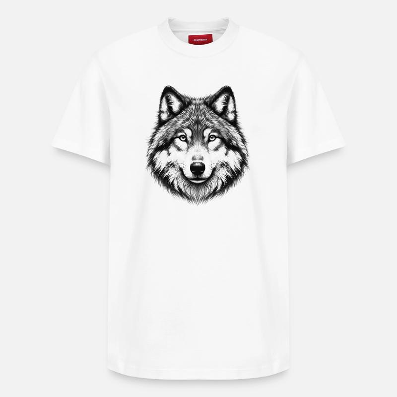 Loup - T-shirt unisexe décontracté en coton Supima – de SPREAD - blanc