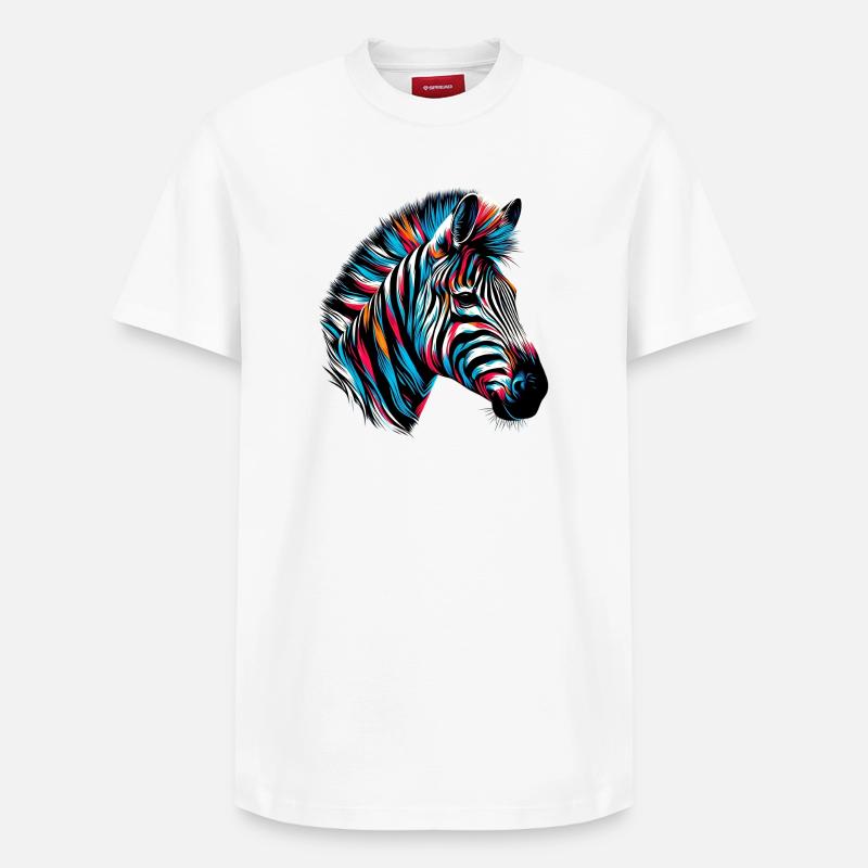 Zèbre - T-shirt unisexe décontracté en coton Supima – de SPREAD - blanc