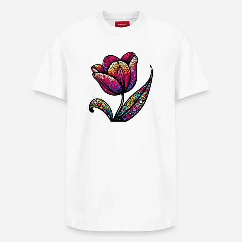 Tulipe - T-shirt unisexe décontracté en coton Supima – de SPREAD - blanc