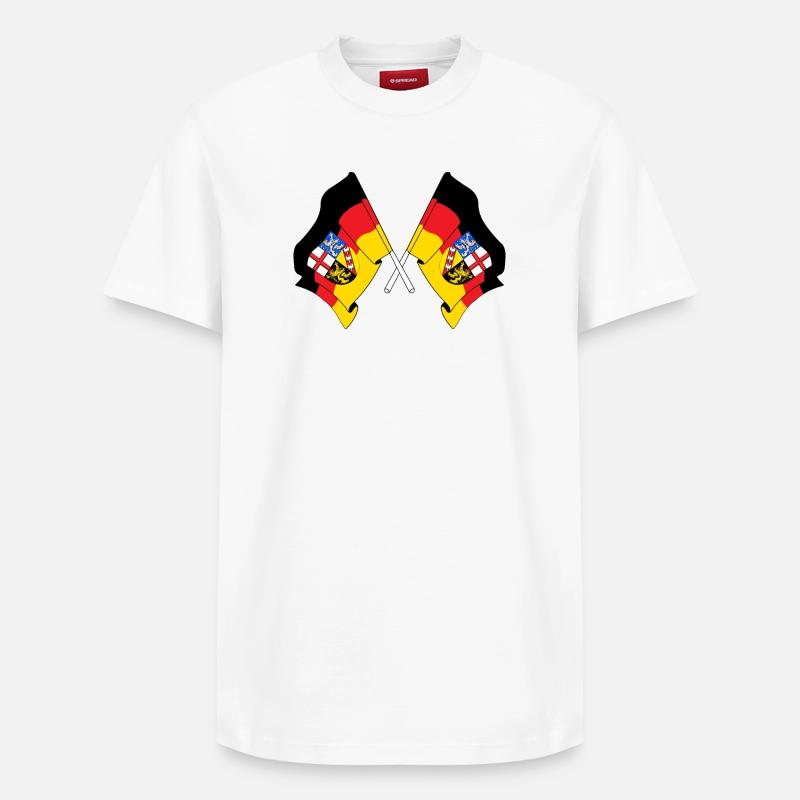 Drapeaux traversant la Sarre - T-shirt unisexe décontracté en coton Supima – de SPREAD - blanc