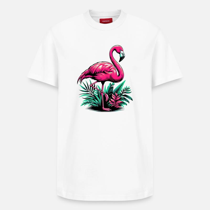Flamant - T-shirt unisexe décontracté en coton Supima – de SPREAD - blanc