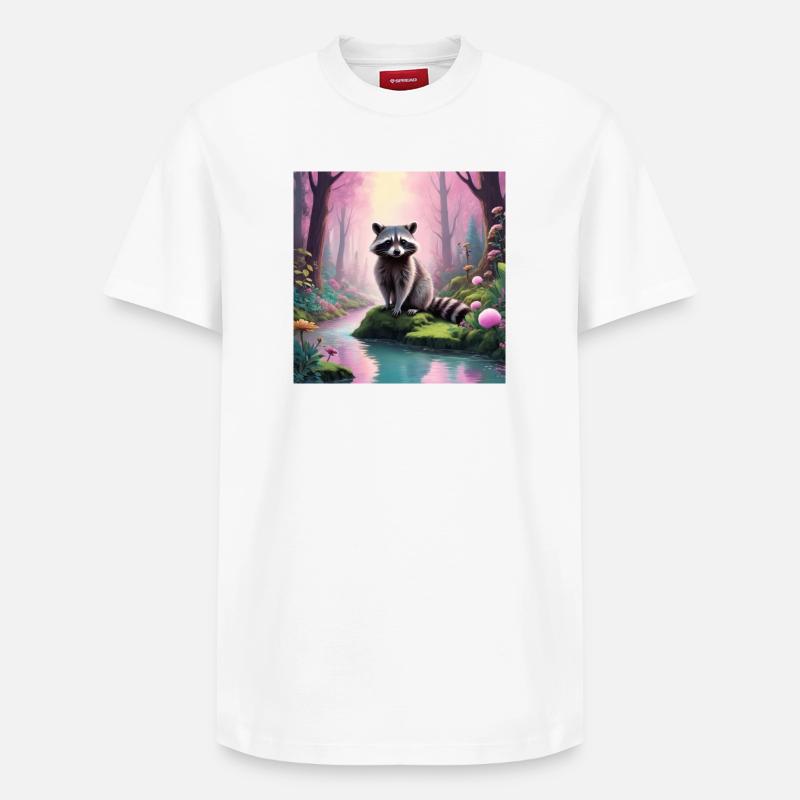 Raton laveur - T-shirt unisexe décontracté en coton Supima – de SPREAD - blanc