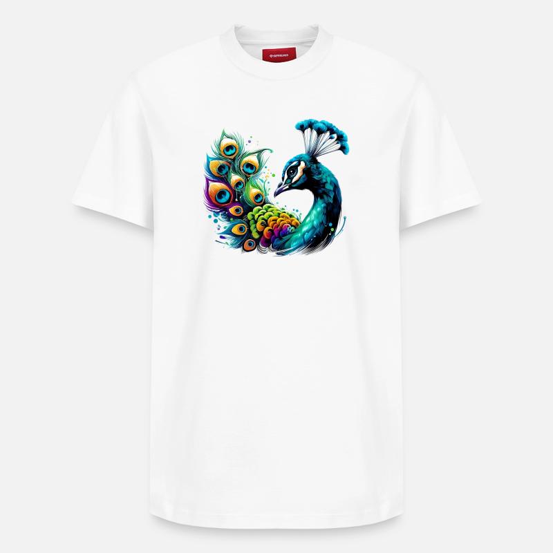 Paon - T-shirt unisexe décontracté en coton Supima – de SPREAD - blanc