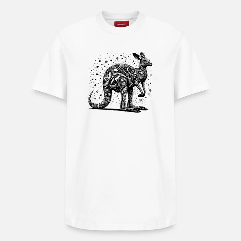 kangourou - T-shirt unisexe décontracté en coton Supima – de SPREAD - blanc