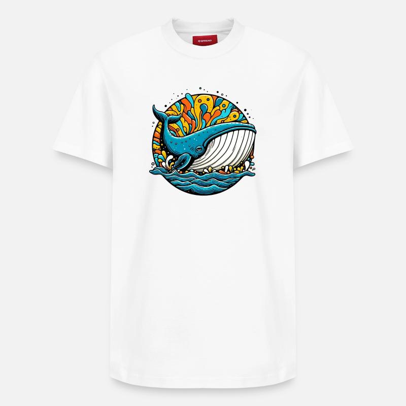 Baleine - T-shirt unisexe décontracté en coton Supima – de SPREAD - blanc