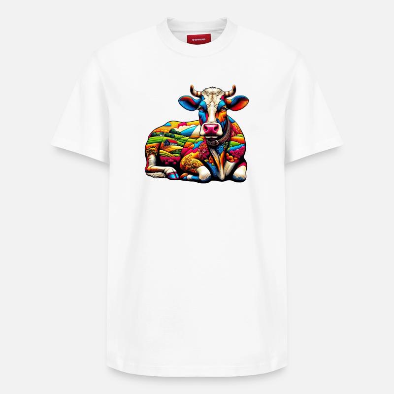 Vache - T-shirt unisexe décontracté en coton Supima – de SPREAD - blanc
