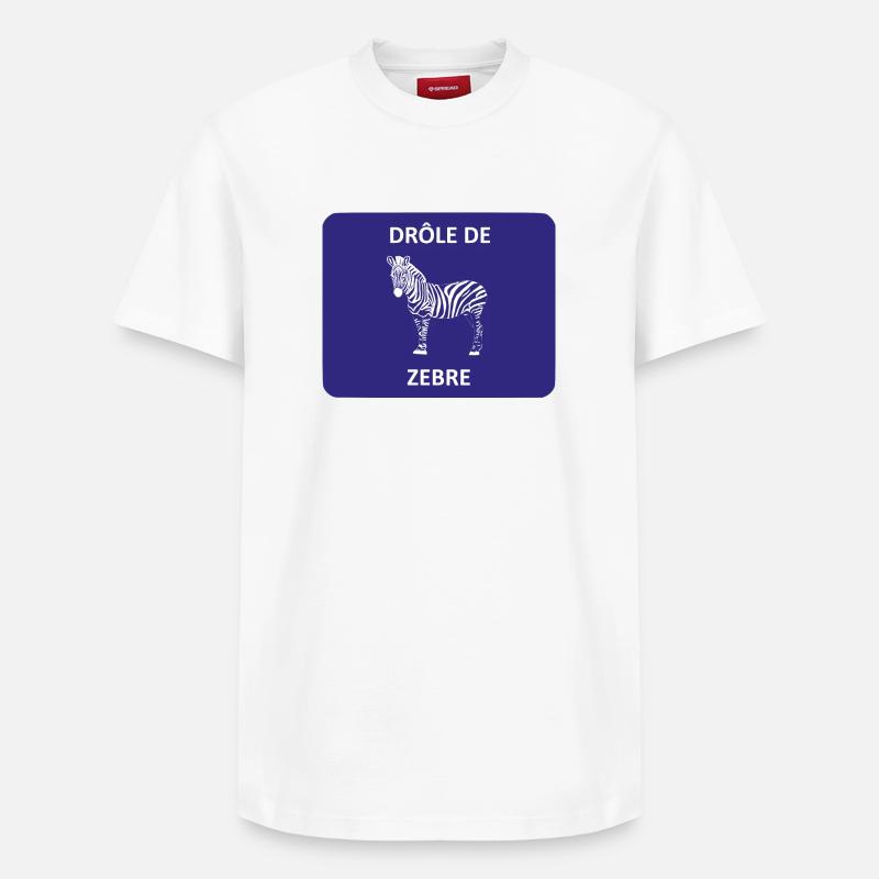 Drôle de zèbre - T-shirt unisexe décontracté en coton Supima – de SPREAD - blanc