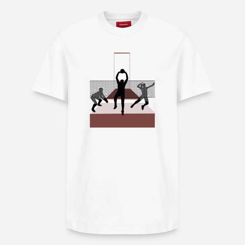 Travail d’équipe au volleyball - T-shirt unisexe décontracté en coton Supima – de SPREAD - blanc