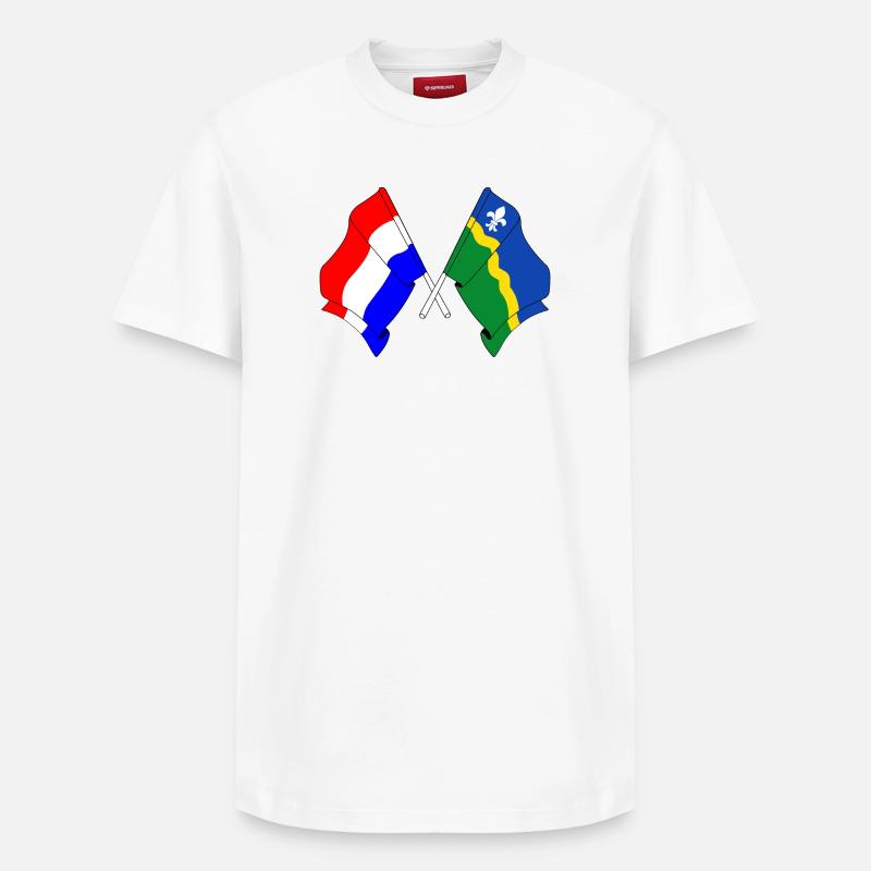 Drapeau Pays-Bas Flevoland - T-shirt unisexe décontracté en coton Supima – de SPREAD - blanc