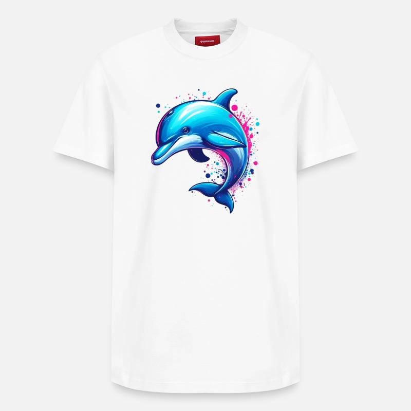 Dauphin - T-shirt unisexe décontracté en coton Supima – de SPREAD - blanc