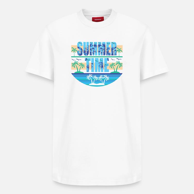 Summer Time - Relaxed Unisex Supima Cotton T-Shirt – von SPREAD - Weiß
