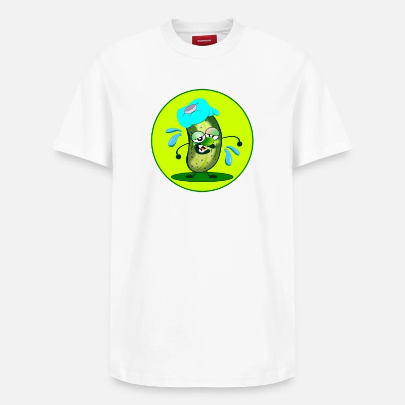 SUEUR D’ÉTÉ CHALEUR CONCOMBRE - T-shirt unisexe décontracté en coton Supima – de SPREAD - blanc