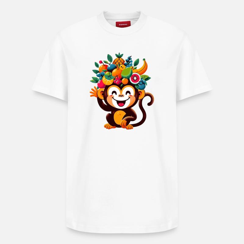 Affe - Relaxed Unisex Supima Cotton T-Shirt – von SPREAD - Weiß