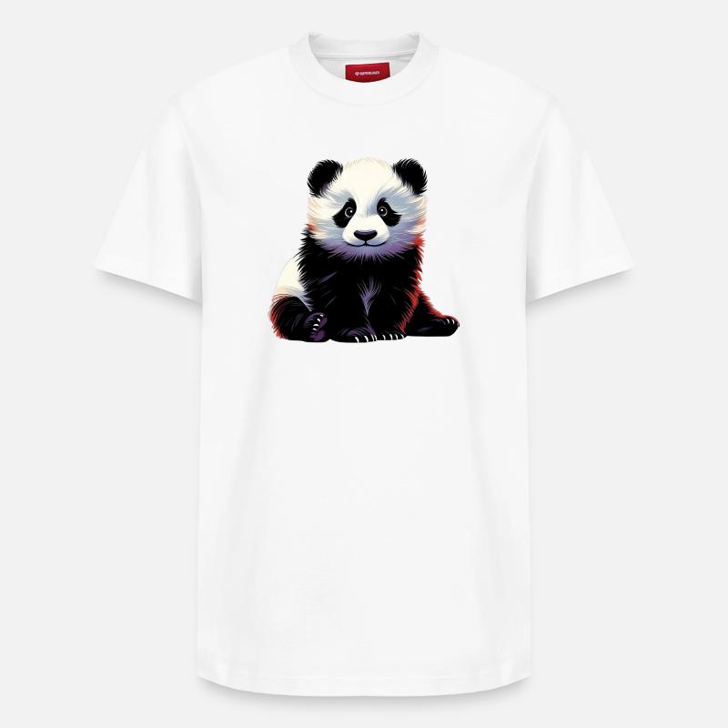 Panda - T-shirt unisexe décontracté en coton Supima – de SPREAD - blanc