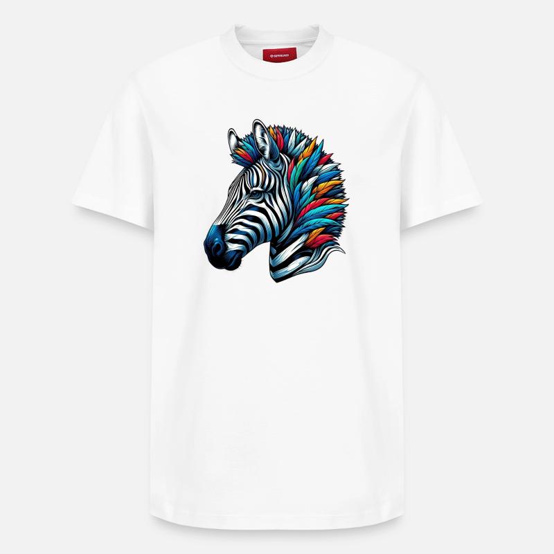 Zèbre - T-shirt unisexe décontracté en coton Supima – de SPREAD - blanc