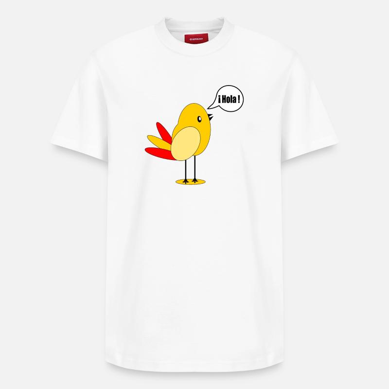 SPANIEN LÄNDERFAHNE SPANISCH VOGEL - Relaxed Unisex Supima Cotton T-Shirt – von SPREAD - Weiß
